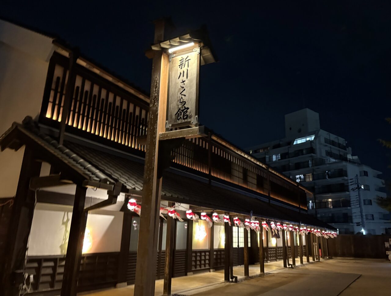 新川夏まつりの幻想的な金魚イルミネーション